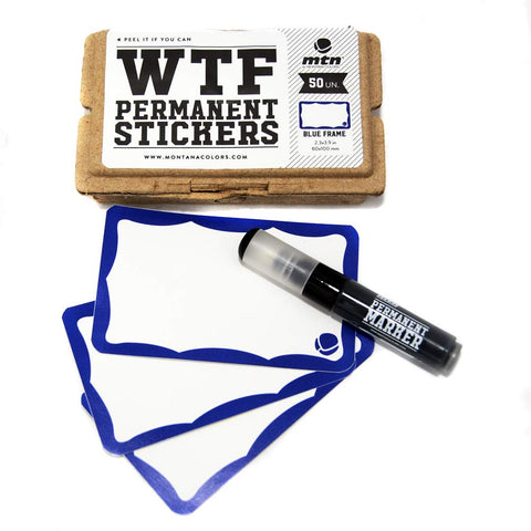 MTN WTF Stickers Set Blue Frame 50 units & Marker
