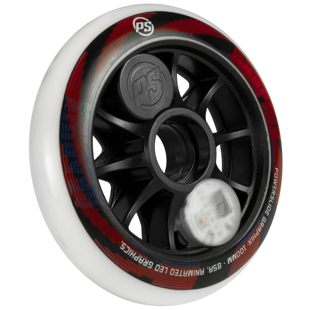 Powerslide Graphix  LED Coloured 100mm Inline Wheels (EACH)