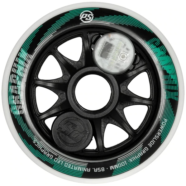 Powerslide Graphix LED White 100mm Inline Wheels (EACH)