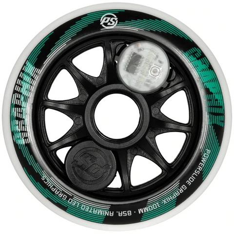 Powerslide Graphix LED White 100mm Inline Wheels (EACH)