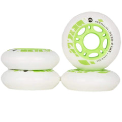 Powerslide Hurricane Inline Skate Wheels White/Green EACH
