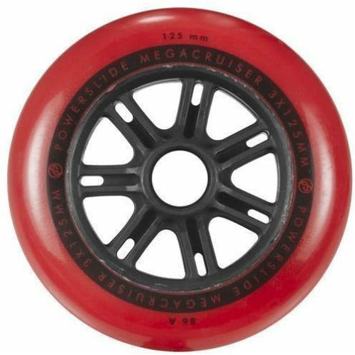 Powerslide Mega Cruiser Wheel 125mm 86a Red Each - Da Klinic Online | Skate Specialists