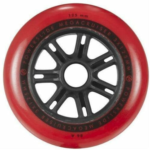 Powerslide Mega Cruiser Wheel 125mm 86a Red Each - Da Klinic Online | Skate Specialists