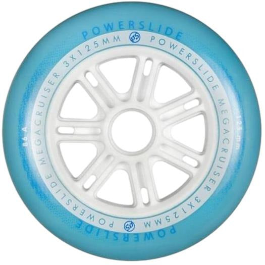 Powerslide Mega Cruiser Wheels 125mm / 86a Blue / White each - Da Klinic Online | Skate Specialists