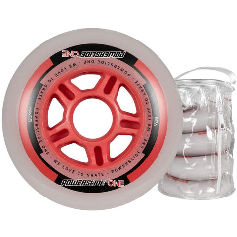 Powerslide ONE 90mm 82a Inline Skate Wheels Red 4 Pack