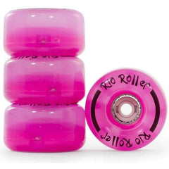 Rio Roller Light up Rollerskate Wheels Pink (Multi Colour light show) 4 pack