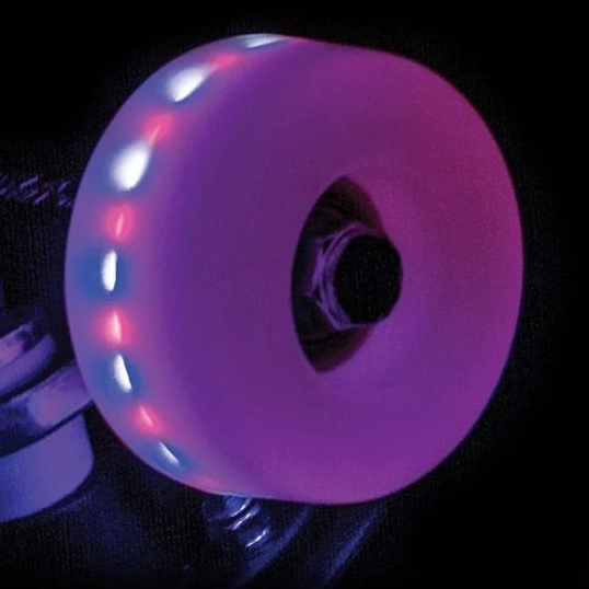 Rio Roller Light up Rollerskate Wheels Pink (Multi Colour light show) 4 pack