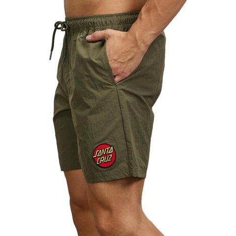 Santa Cruz Classic Dot Cruzier Beach Shorts Green