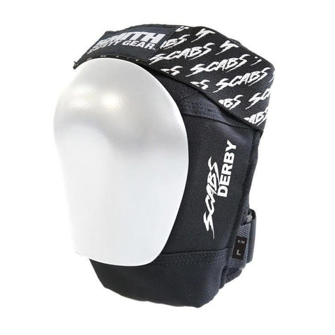 Smith Scabs Derby Knee Pad Black w White Caps - Da Klinic Online | Skate Specialists