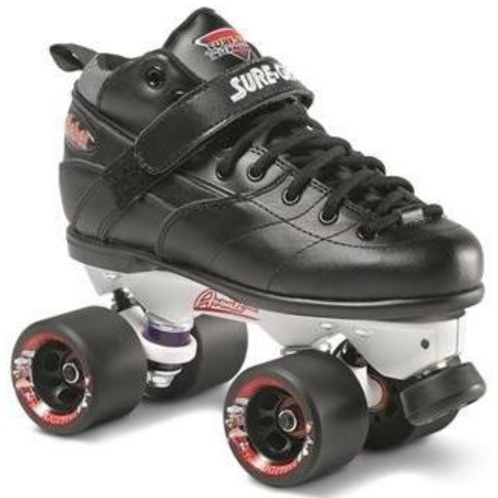 Suregrip Rebel Roller Skates Black w Avanti Magnesium Plate - Da Klinic Online | Skate Specialists
