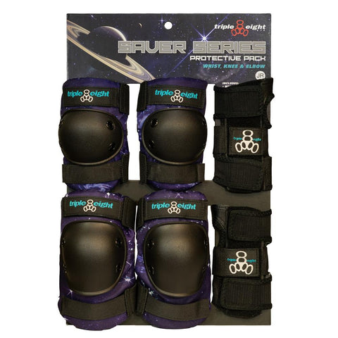 Triple 8 Junior Galaxy Purple Protective Tri-Pack - Da Klinic Online | Skate Specialists