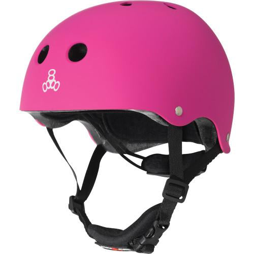 Triple 8 Lil 8 Certified Youth Helmet Neon Pink Rubber - Da Klinic Online | Skate Specialists