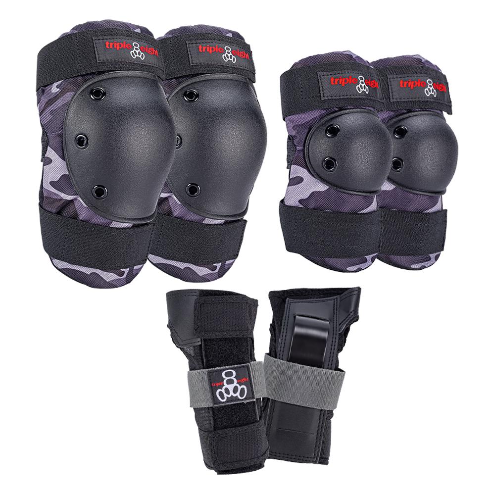 Triple 8 Tri Pack Padding Set Saver Series Charcoal Camo