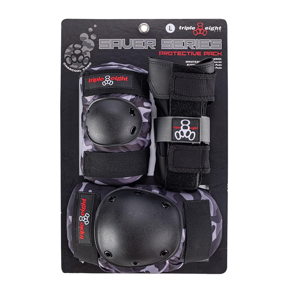 Triple 8 Tri Pack Padding Set Saver Series Charcoal Camo