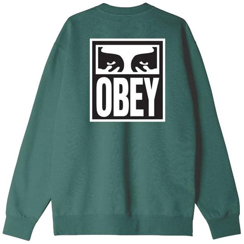 Obey Eyes Icon Crew Sweater Dark Cedar