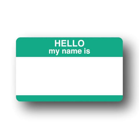 Hello My Name Is High Tack 50 Pack Stickers Green
