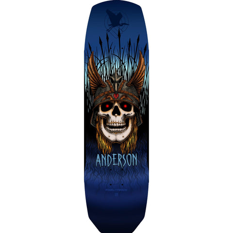 Powell Peralta Andy Anderson Heron Skull Skateboard Deck Blue 9.13" x 32.8"