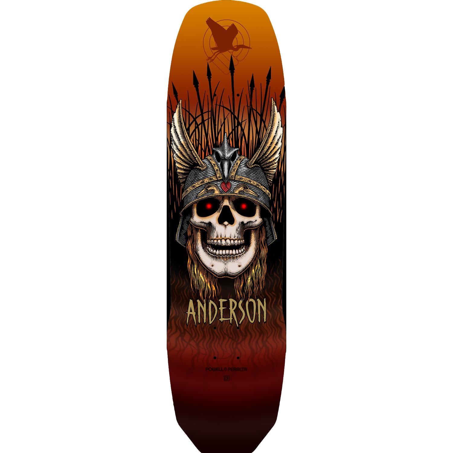Powell Peralta Andy Anderson Heron Skull Skateboard Deck Rust 8.45" x 31.8"
