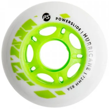 Powerslide Hurricane Inline Skate Wheels White/Green EACH