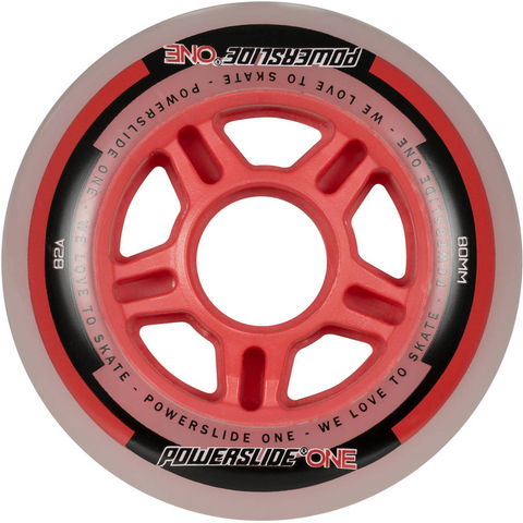 Powerslide ONE 80mm 82a Inline Skate Wheels Red 4 Pack