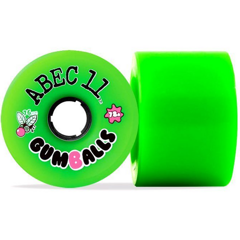 ABEC 11 Gumballs 76mm Skateboard Wheels Green 4 Pack