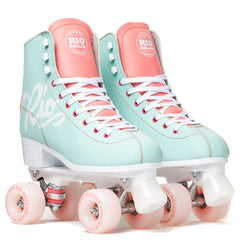 Rio Roller Script Roller Skates Teal and Coral