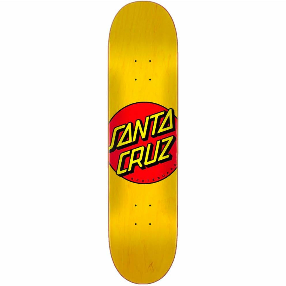 Santa Cruz Classic Dot Skateboard Deck Yellow 7.75