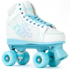 Rio Roller Lumina Roller Skates White Blue + FREE SFR SKATE BAG